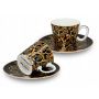 Komplet dwóch filiżanek Carmani 125ml espresso ze spodkami - G. Klimt, Drzewo Życia - 3